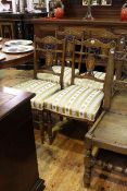 Set of four late Victorian inlaid parlour chairs