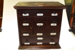 French multi-drawer table top watchmakers cabinet
