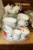 Royal Worcester 'Poppy' four place dinner and tea service
