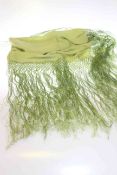 1920's green silk shawl