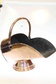 Highly polished copper coal scuttle
