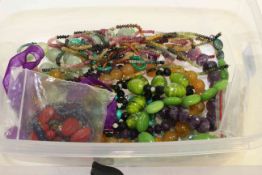 Collection of beaded necklaces to include amethyst, turquoise,