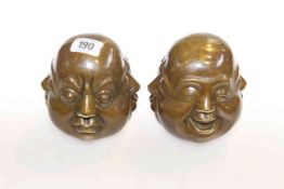 Pair four faced buddhas