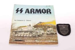 WWII Nazi SS Panzar Division Commanders shield and SS Armour book