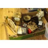 Box of clocks and clock parts