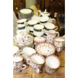 Spode Fleur de Lys red eighteen piece tea set, Minton Ancestral sixteen piece tea set,