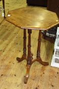 Victorian octagonal topped triform occasional table
