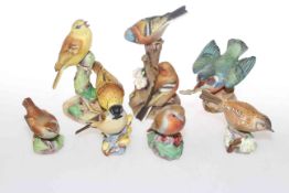 Seven Royal Worcester bird models