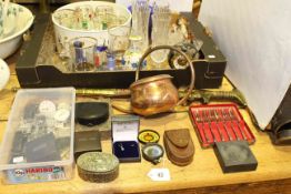 Glassware, short sword, watches, military compass,