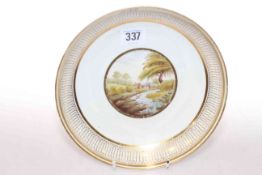 Derby saucer dish, probably 19th Century, 21cm wide, titled 'Near Bredsall,