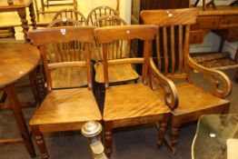 Set of four Windsor style kitchen chairs,