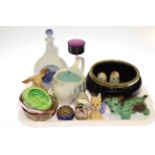 Royal Copenhagen bottle, Maling dishes, glass bowl, Sylvac animals, paperweights,