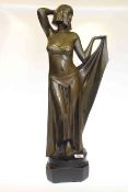 Bronze effect Art Deco lady figure