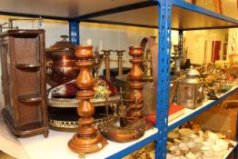 Kitchen scales and weights, candlesticks and lamps, metalwares, cutlery, bell pulls,