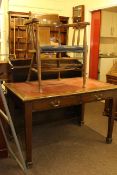 Leather inset two drawer writing table,