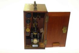 Watson of London microscope in a mahogany case