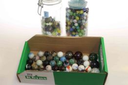 Collection of old coloured marbles