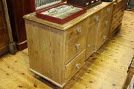 Victorian pine dresser with original glass handles,
