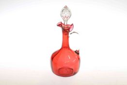 Victorian ruby glass decanter and stopper