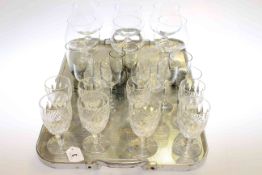 Collection of glassware including Waterford, six Thomas brandy balloons,