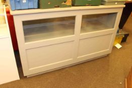 Painted glazed panelled shop counter 168cm,