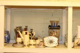 Oriental vase, Carlton Ware coffee set, Winton chintz jug and bowl, metalwares,