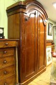 Victorian mahogany arched top double door fitted wardrobe together with a Victorian mahogany double