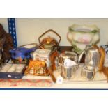 Piquot five piece tea service, teapots, jardiniere, fruit set, cottage ware,