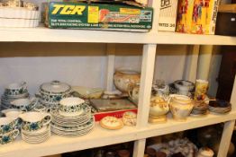 Oak cakestand, Midwinter tableware, collectors plates, dressing table set, Crown Devon ware,