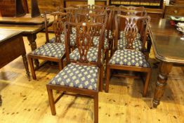 Set of ten mahogany Chippendale style dining chairs including two carvers