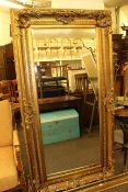 Large rectangular gilt framed bevelled mirror,