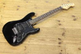Electric guitar marked Westfield with bag