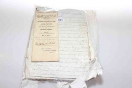 Letters and documents relating to the sale of mines, Newcastle area,