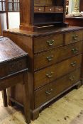 Georgian oak and mahogany chest of two short above three long drawers on bracket feet,