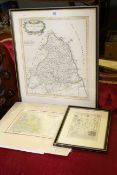 Three antiquarian map prints
