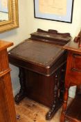 Victorian mahogany Davenport having upper stationery compartment and four side drawers