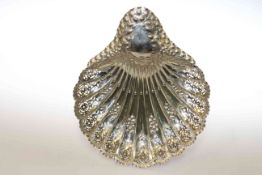 Edwardian silver shell shaped pierced dish, Atkin Bros, Sheffield 1902, 10.