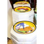 Thirteen Wedgwood limited edition World of Clarice Cliff plates