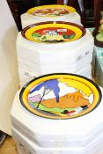 Thirteen Wedgwood limited edition World of Clarice Cliff plates