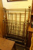 Pair Victorian brass 3ft bedsteads complete with combination springs and sides