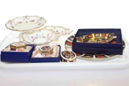 Royal Crown Derby including three Royal Antoinette dishes, three pill boxes,