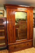 Victorian mahogany mirror door wardrobe,