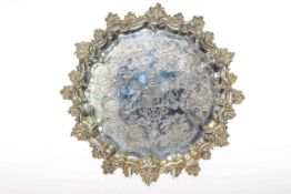 Victorian silver salver, Daniel & Charles Houle, London 1850,