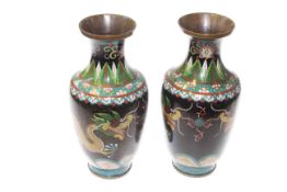 Pair of Chinese Cloisonne vases, early 20th Century, 23.