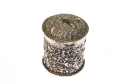 Late Victorian silver cylindrical box, London 1898, retailed by Mappin Brothers, 4.