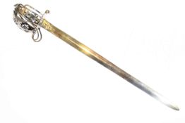 Late Victorian silver letter opener in the form of a sword, Hamilton & Inches, Edinburgh 1891, 34.