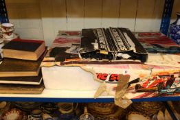 Scalextric 500 and spare track and various books