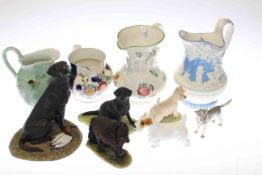 Four pottery jugs, Border Fine Arts,