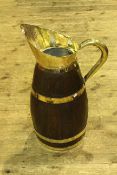 Oak and brass coopered jug/stickstand