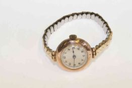 Vintage 9 carat gold cased lady's wristwatch
